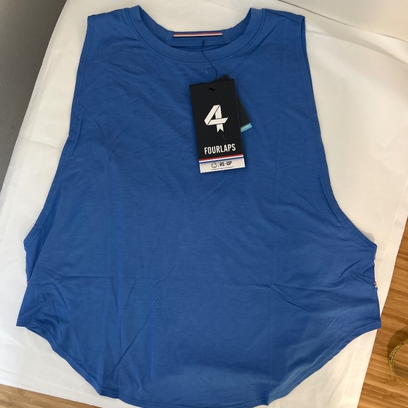 FOURLAPS Tops - NWT FOURLAPS CURVE TANK IN AZURE